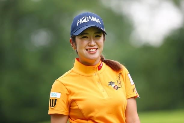 Nanoko Hayashi of Japan smiles on the 2nd hole during the first round of the Shiseido Ladies Open at Totsuka Country Club on July 3, 2021 in...