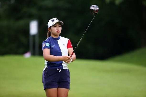 Miyuu Yamashita of Japan is seen her tee shot on the 2nd hole during the first round of the Shiseido Ladies Open at Totsuka Country Club on July 3,...