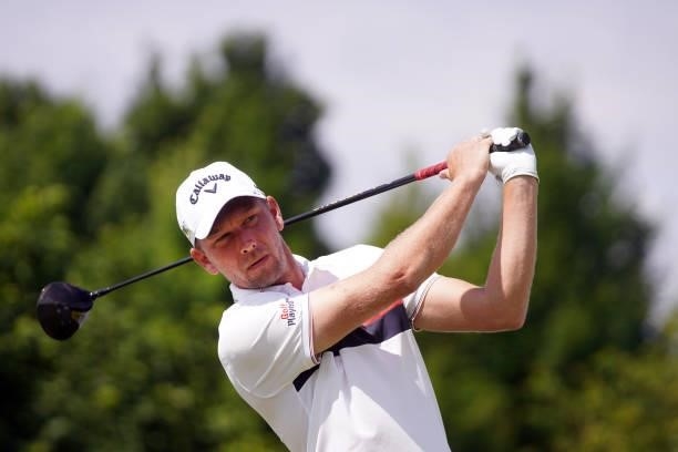 Marcel Siem of Germany in action during Day Three of the Kaskada Golf Challenge at Kaskada Golf Resort on July 03, 2021 in Brno, Czech Republic.