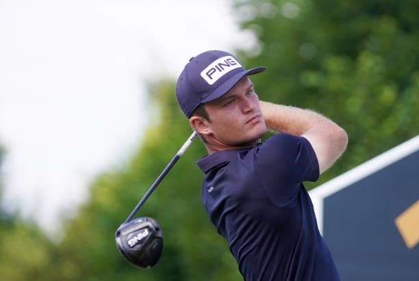 Freddy Schott of Germany in action during Day Three of the Kaskada Golf Challenge at Kaskada Golf Resort on July 03, 2021 in Brno, Czech Republic.
