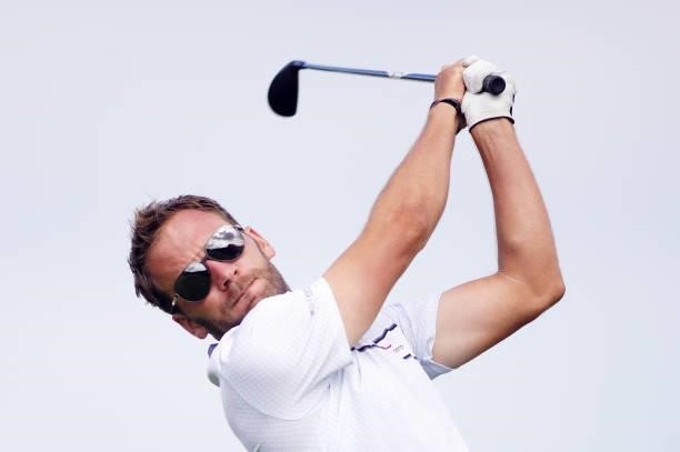 Jan Cafourek of the Czech Republic in action during Day Three of the Kaskada Golf Challenge at Kaskada Golf Resort on July 03, 2021 in Brno, Czech...