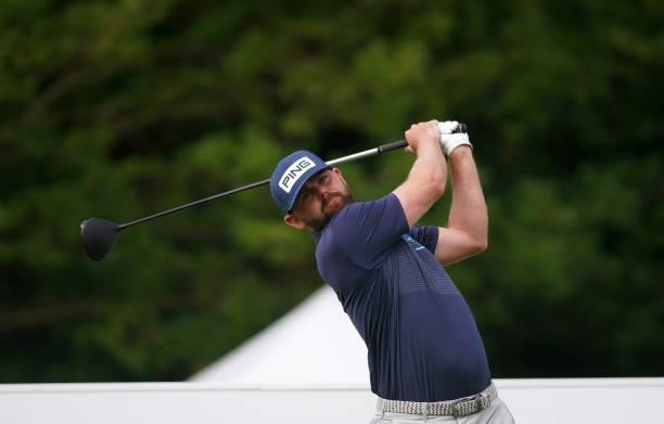 Liam Johnston of Scotland in action during Day Three of the Kaskada Golf Challenge at Kaskada Golf Resort on July 03, 2021 in Brno, Czech Republic.