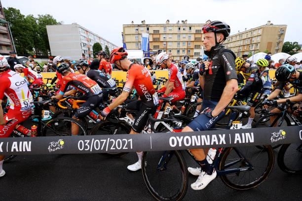 Tao Geoghegan Hart of The United Kingdom and Team INEOS Grenadiers & The Peloton at start during the 108th Tour de France 2021, Stage 8 a 150,8km...