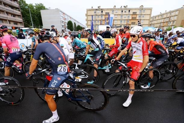 Guillaume Martin of France and Team Cofidis & The Peloton at start during the 108th Tour de France 2021, Stage 8 a 150,8km stage from Oyonnax to Le...