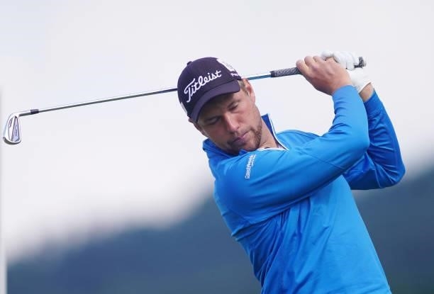 Simon Zach of the Czech Republic in action during Day Three of the Kaskada Golf Challenge at Kaskada Golf Resort on July 03, 2021 in Brno, Czech...
