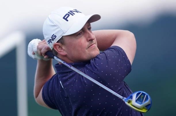 Nick McCarthy of England in action during Day Three of the Kaskada Golf Challenge at Kaskada Golf Resort on July 03, 2021 in Brno, Czech Republic.