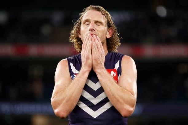 David Mundy of the Dockers looks dejected after the round 16 AFL match between Fremantle Dockers and Carlton Blues at Melbourne Cricket Ground on...
