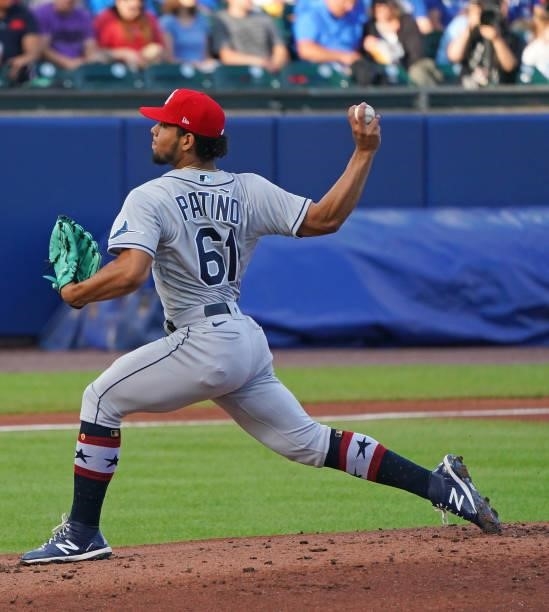 Luis Patino of the Tampa Bay Rays during the game against the Toronto Blue Jays at Sahlen Field on July 2, 2021 in Buffalo, New York.