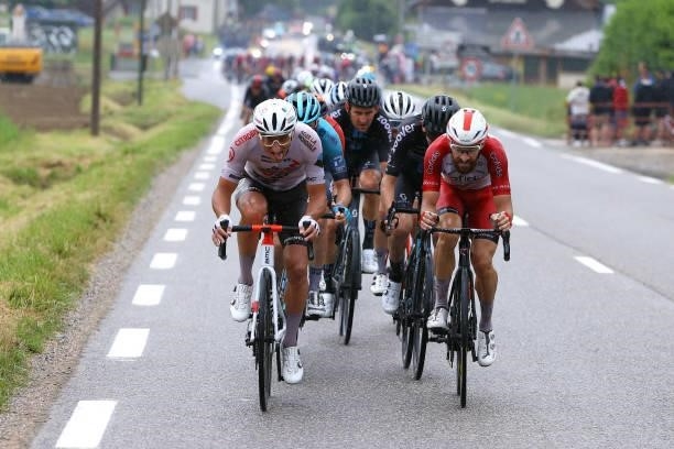 Nans Peters of France and AG2R Citroën Team & Simon Geschke of Germany and Team Cofidis during the 108th Tour de France 2021, Stage 8 a 150,8km stage...