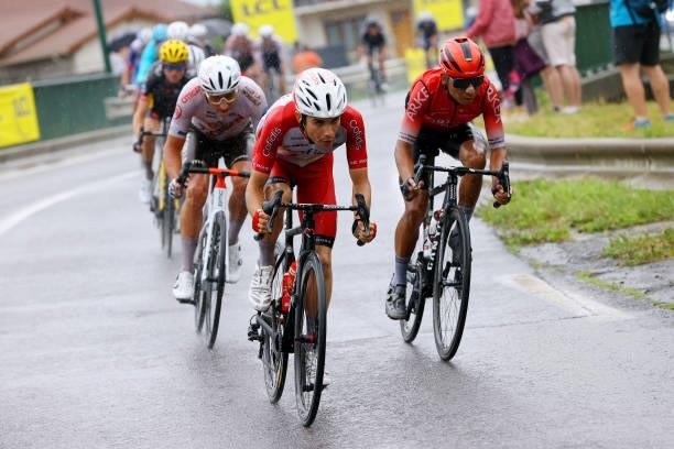 Guillaume Martin of France and Team Cofidis & Nairo Quintana of Colombia and Team Arkéa Samsic during the 108th Tour de France 2021, Stage 8 a...