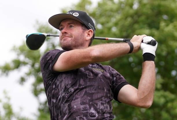 Josh Geary of New Zealand in action during Day Three of the Kaskada Golf Challenge at Kaskada Golf Resort on July 03, 2021 in Brno, Czech Republic.