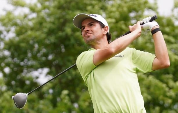 Jordi Garcia del Moral of Spain in action during Day Three of the Kaskada Golf Challenge at Kaskada Golf Resort on July 03, 2021 in Brno, Czech...
