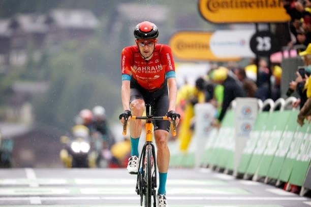 Wout Poels of The Netherlands and Team Bahrain - Victorious at arrival during the 108th Tour de France 2021, Stage 8 a 150,8km stage from Oyonnax to...