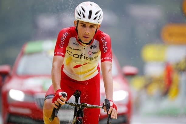 Guillaume Martin of France and Team Cofidis at arrival during the 108th Tour de France 2021, Stage 8 a 150,8km stage from Oyonnax to Le Grand-Bornand...