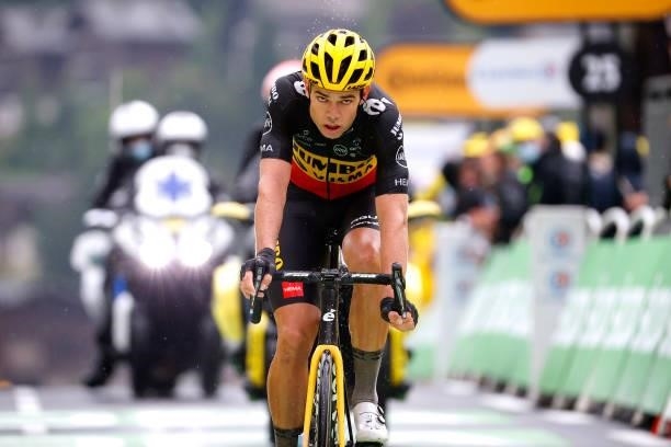 Wout Van Aert of Belgium and Team Jumbo-Visma disappointment at arrival during the 108th Tour de France 2021, Stage 8 a 150,8km stage from Oyonnax to...