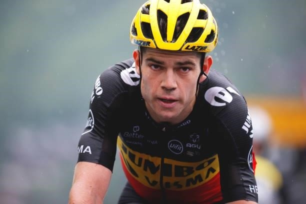Wout Van Aert of Belgium and Team Jumbo-Visma at arrival during the 108th Tour de France 2021, Stage 8 a 150,8km stage from Oyonnax to Le...