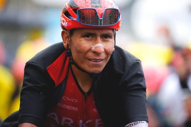 Nairo Quintana of Colombia and Team Arkéa Samsic at arrival during the 108th Tour de France 2021, Stage 8 a 150,8km stage from Oyonnax to Le...