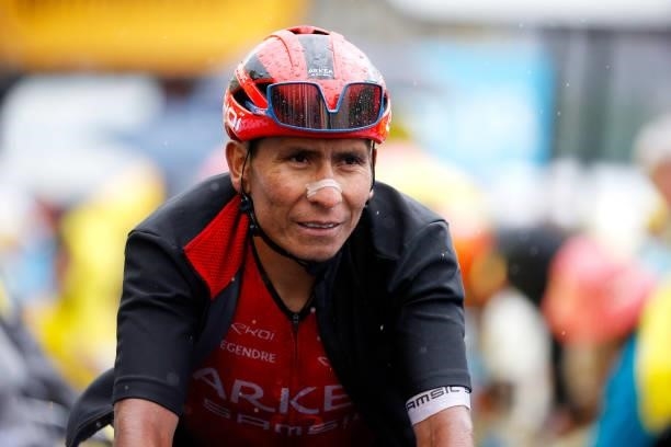 Nairo Quintana of Colombia and Team Arkéa Samsic at arrival during the 108th Tour de France 2021, Stage 8 a 150,8km stage from Oyonnax to Le...