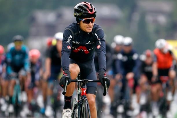 Michał Kwiatkowski of Poland and Team INEOS Grenadiers at arrival during the 108th Tour de France 2021, Stage 8 a 150,8km stage from Oyonnax to Le...
