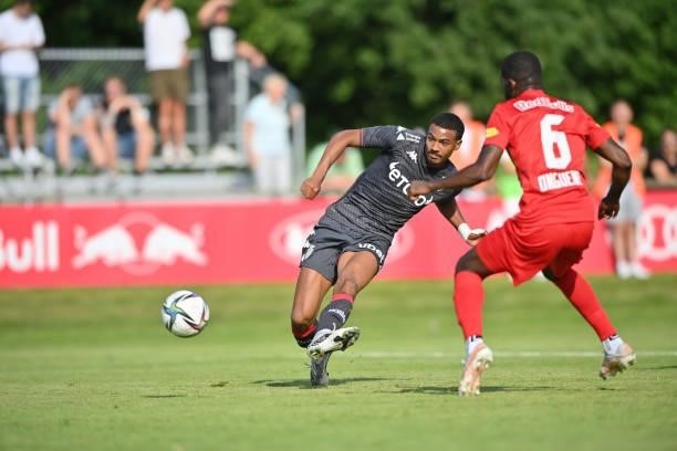 Wilson Isidor of AS Monaco scores his team's second goal during the Pre-Season Friendly match between FC Red Bull Salzburg and AS Monaco at Maximarkt...