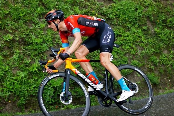 Dylan Teuns of Belgium and Team Bahrain - Victorious during the 108th Tour de France 2021, Stage 8 a 150,8km stage from Oyonnax to Le Grand-Bornand /...