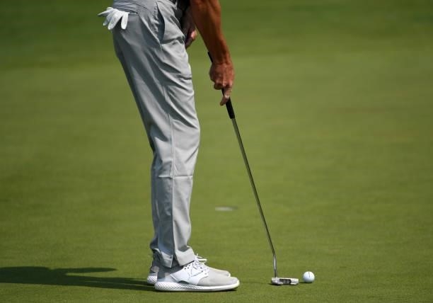 Kevin Tway putts on the second hole during the third round of the Rocket Mortgage Classic on July 03, 2021 at the Detroit Golf Club in Detroit,...
