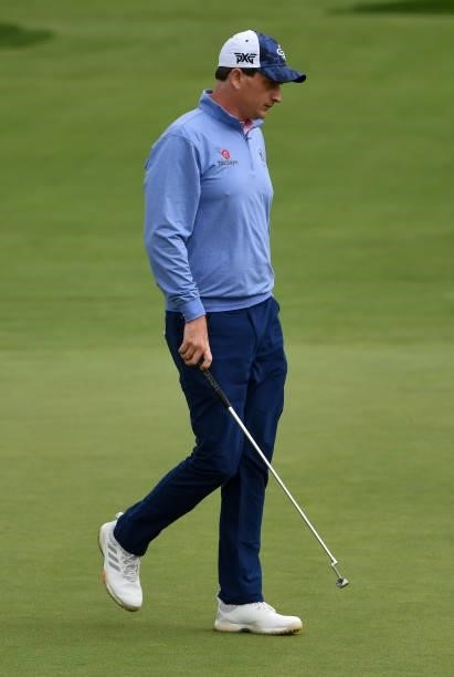 Henrik Norlander of Sweden walks on the third green during the third round of the Rocket Mortgage Classic on July 03, 2021 at the Detroit Golf Club...