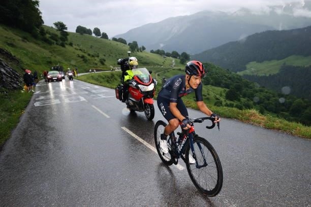 Richard Carapaz of Ecuador and Team INEOS Grenadiers attack in breakaway during the 108th Tour de France 2021, Stage 8 a 150,8km stage from Oyonnax...