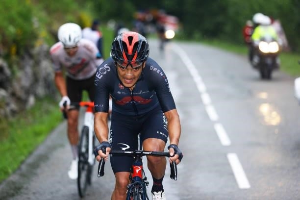Richard Carapaz of Ecuador and Team INEOS Grenadiers attack in breakaway during the 108th Tour de France 2021, Stage 8 a 150,8km stage from Oyonnax...