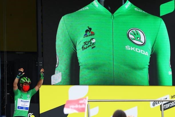 Mark Cavendish of The United Kingdom and Team Deceuninck - Quick-Step Green Points Jersey at start during the 108th Tour de France 2021, Stage 8 a...