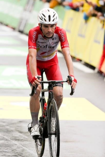 Guillaume Martin of France and Cofidis crosses the finish line during stage 8 of the 108th Tour de France 2021, a stage of 151 km between Oyonnax and...