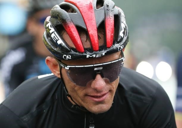 Rafal Majka of Poland and UAE Team Emirates crosses the finish line during stage 8 of the 108th Tour de France 2021, a stage of 151 km between...