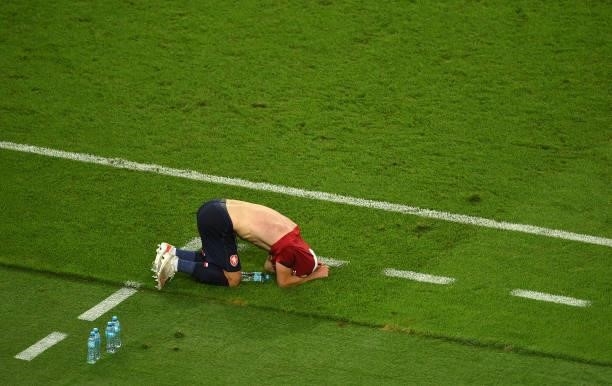 Vladimir Coufal of Czech Republic looks dejected following defeat in the UEFA Euro 2020 Championship Quarter-final match between Czech Republic and...