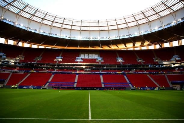 General view of the stadium prior to a quarter-final match of Copa America Brazil 2021 between Colombia and Uruguay at Mane Garrincha Stadium on July...