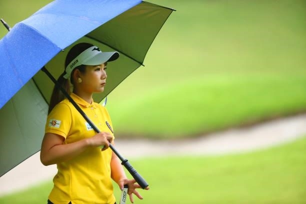 Hikaru Yoshimoto of Japan is seen on the 17th hole during the rest of third round of the Shiseido Ladies Open at Totsuka Country Club on July 4, 2021...