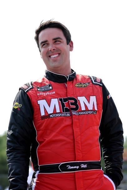Timmy Hill, driver of the Toyota, waits on the grin during the NASCAR Xfinity Series Henry 180 at Road America on July 03, 2021 in Elkhart Lake,...