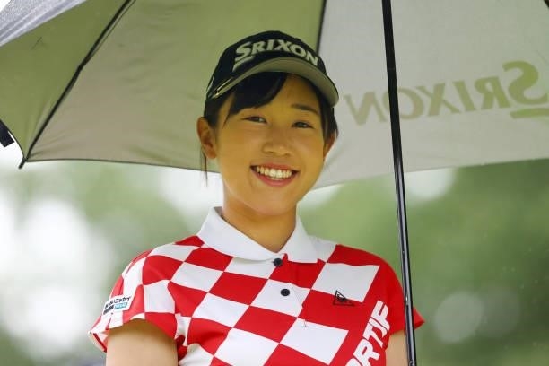 Nana Suganuma of Japan smiles on the 2nd hole during the final round of the Shiseido Ladies Open at Totsuka Country Club on July 4, 2021 in Yokohama,...