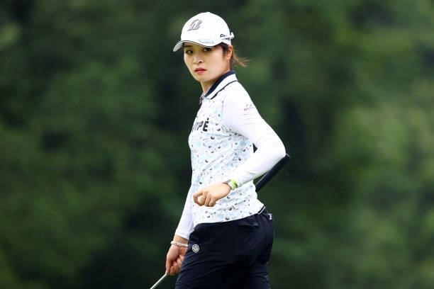 Kana Mikashima of Japan is seen on the 1st green during the final round of the Shiseido Ladies Open at Totsuka Country Club on July 4, 2021 in...