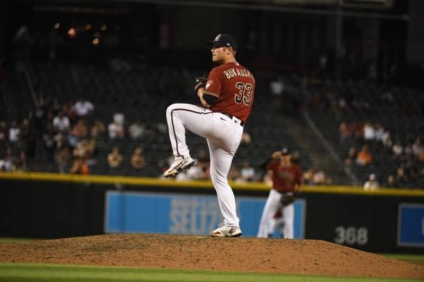 Bukauskas of the Arizona Diamondbacks delivers a pitch against the San Francisco Giants at Chase Field on July 02, 2021 in Phoenix, Arizona.