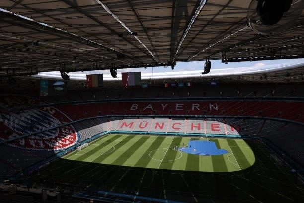 General view prior to the UEFA Euro 2020 Championship Quarter-final match between Belgium and Italy at Football Arena Munich on July 02, 2021 in...
