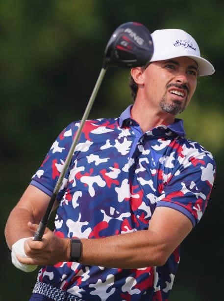 Paul Peterson of the USA in action during Day Four of the Kaskada Golf Challenge at Kaskada Golf Resort on July 04, 2021 in Brno, Czech Republic.
