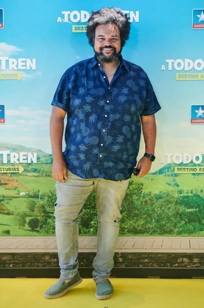 Carlos Jean attends to premiere film of 'A Todo Tren. Destino Asturias" at Kinepolis Cinemas on July 04, 2021 in Madrid, Spain.