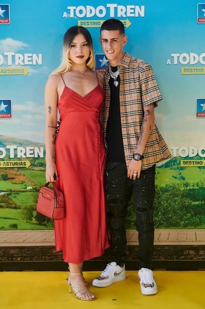 Gabriela Dos Ramos and El Cejas attends to premiere film of 'A Todo Tren. Destino Asturias" at Kinepolis Cinemas on July 04, 2021 in Madrid, Spain.