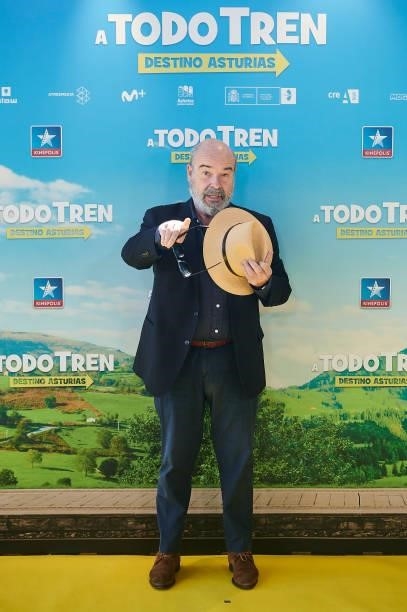 Antonio Resines attends to premiere film of 'A Todo Tren. Destino Asturias" at Kinepolis Cinemas on July 04, 2021 in Madrid, Spain.