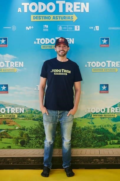 David Guapo attends to premiere film of 'A Todo Tren. Destino Asturias" at Kinepolis Cinemas on July 04, 2021 in Madrid, Spain.