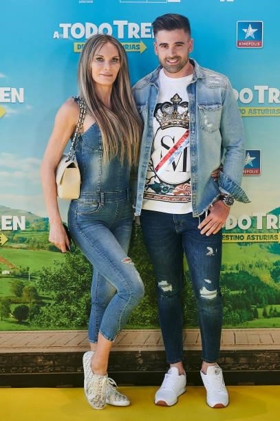 Yola Berrocal and Sergio Ayala attends to premiere film of 'A Todo Tren. Destino Asturias" at Kinepolis Cinemas on July 04, 2021 in Madrid, Spain.