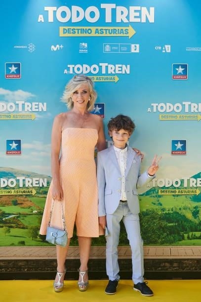 Eva Isanta attends to premiere film of 'A Todo Tren. Destino Asturias" at Kinepolis Cinemas on July 04, 2021 in Madrid, Spain.