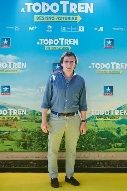 Madrid Mayor Jose Luis Martinez Almeida attends to premiere film of 'A Todo Tren. Destino Asturias" at Kinepolis Cinemas on July 04, 2021 in Madrid,...