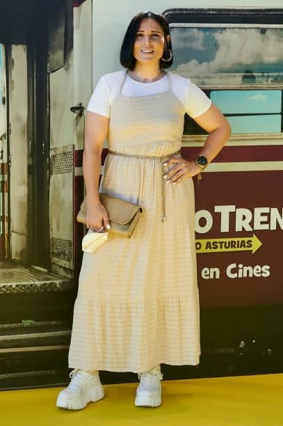 Rosa Lopez attends to premiere film of 'A Todo Tren. Destino Asturias" at Kinepolis Cinemas on July 04, 2021 in Madrid, Spain.