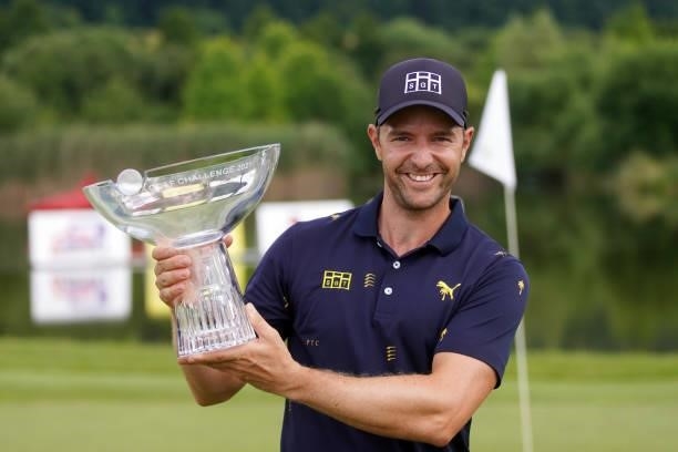 Marcel Schneider of Germany celebrates after winning the Kaskada Golf Challenge during Day Four of the Kaskada Golf Challenge at Kaskada Golf Resort...